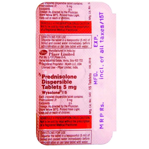 Prednisolone 5mg Tablets (Wysolone 5) - Image 3